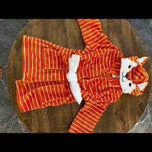 Toddler boy orange Fox bathrobe